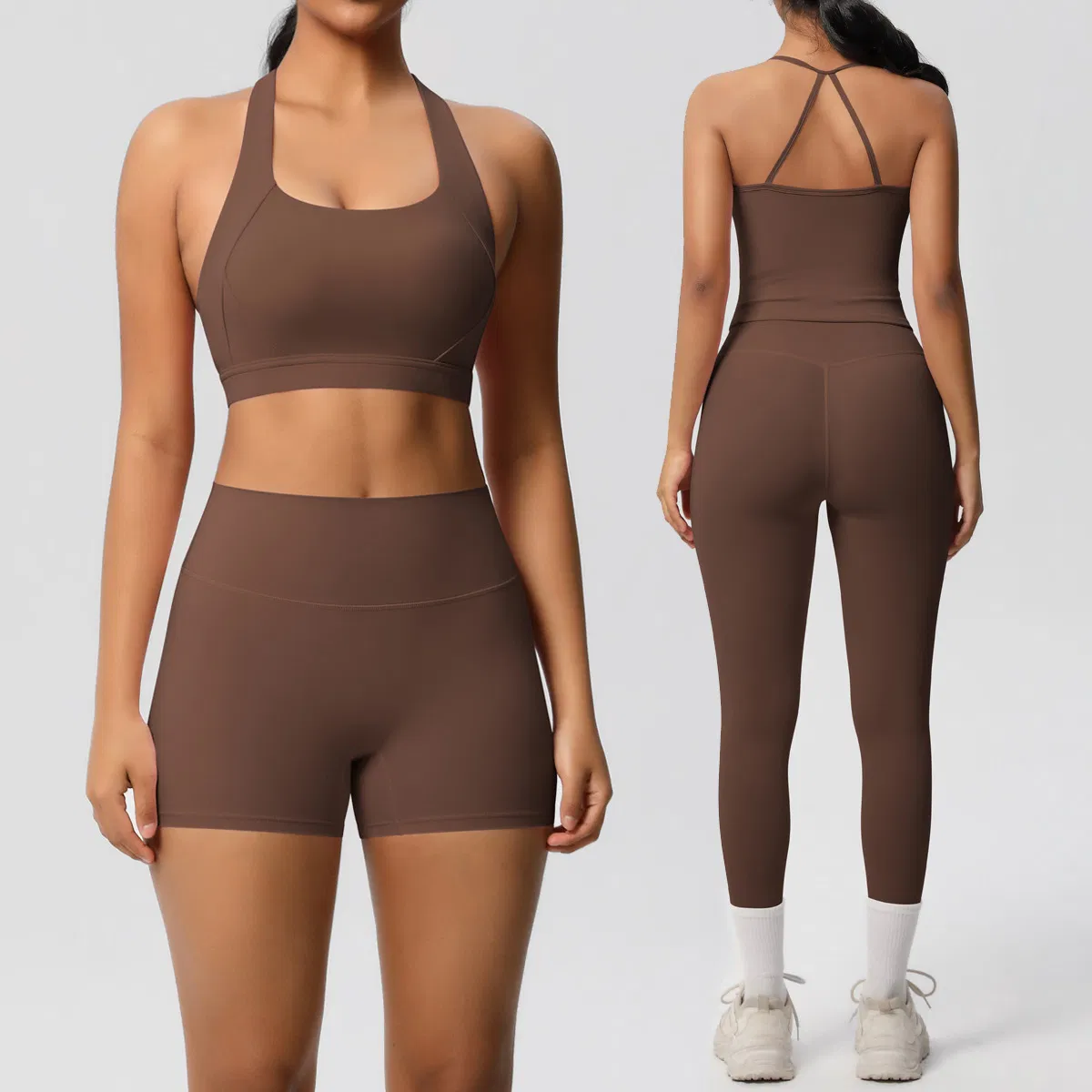 Women's Seamless Activewear Set 6 Piece Workout Outfits for Running Cross Back Tank Top+Gym Jacket Clothes+High Waist Biker Shorts+Yoga Legging+Sports Bra