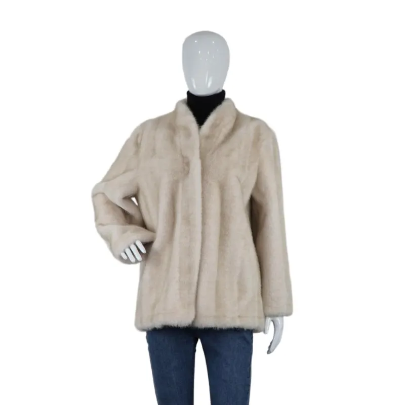 Beige Faux Chinchilla Jacket