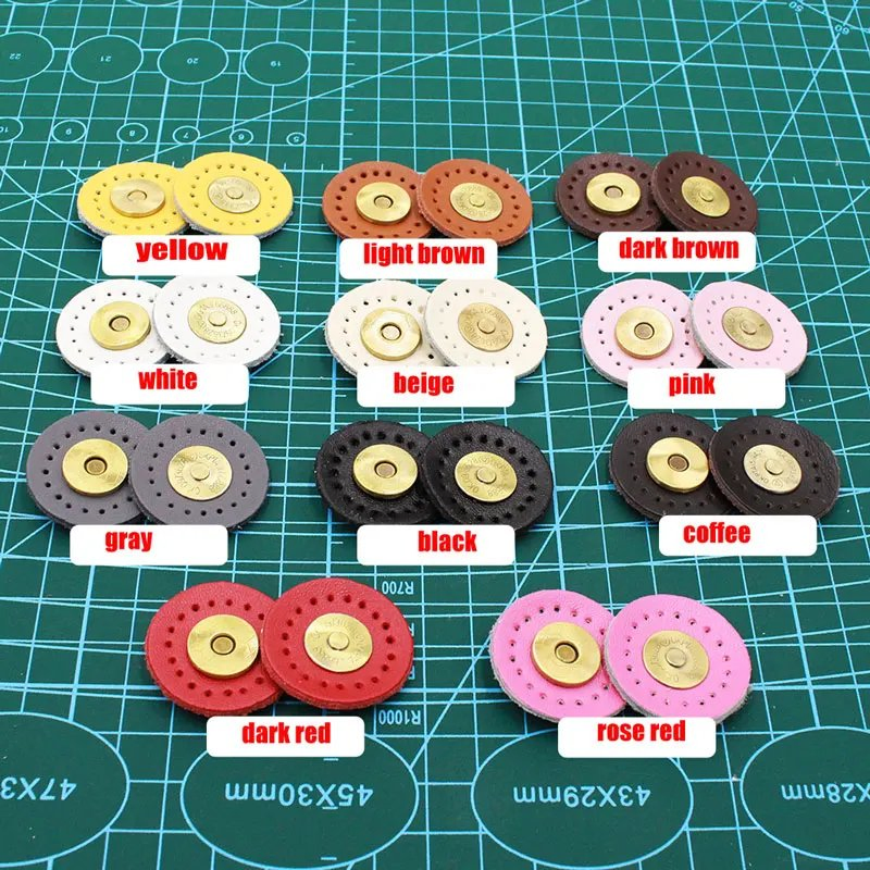 Round Genuine Leather Magnetic Snap Buckle Bag Fastener Bag Replacement Sewing Accessories