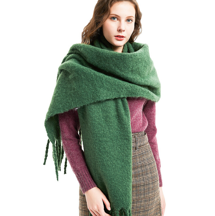 High Quality Women Plain Solid Color Polyester Pashmina Scarf Shawl