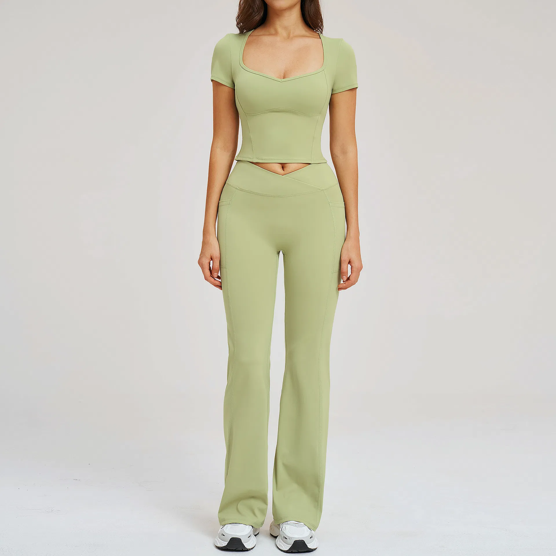 Naked Tight Fitting Fashionable Casual Suit Sports Wear Halter Yoga Crop