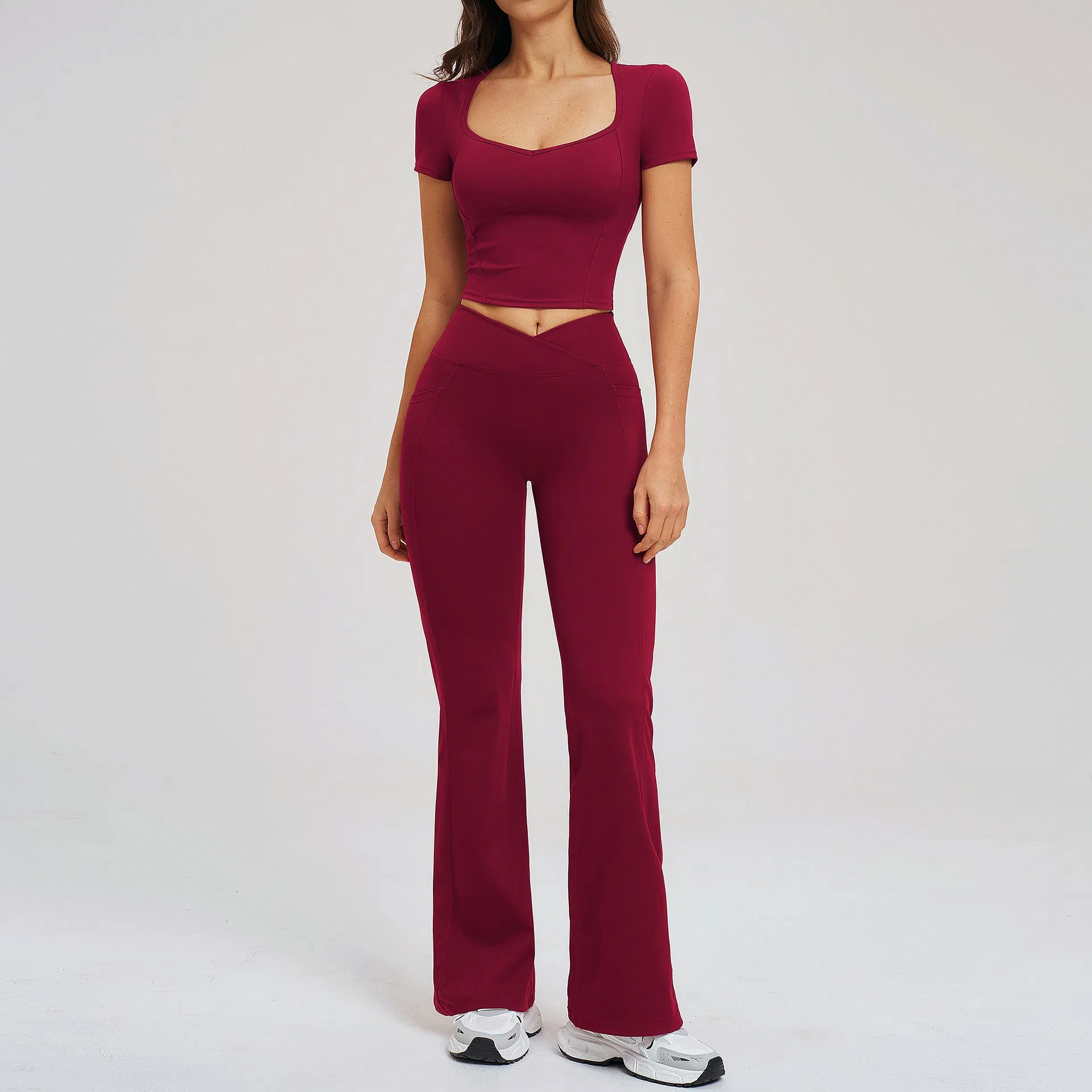 Naked Tight Fitting Fashionable Casual Suit Sports Wear Halter Yoga Crop