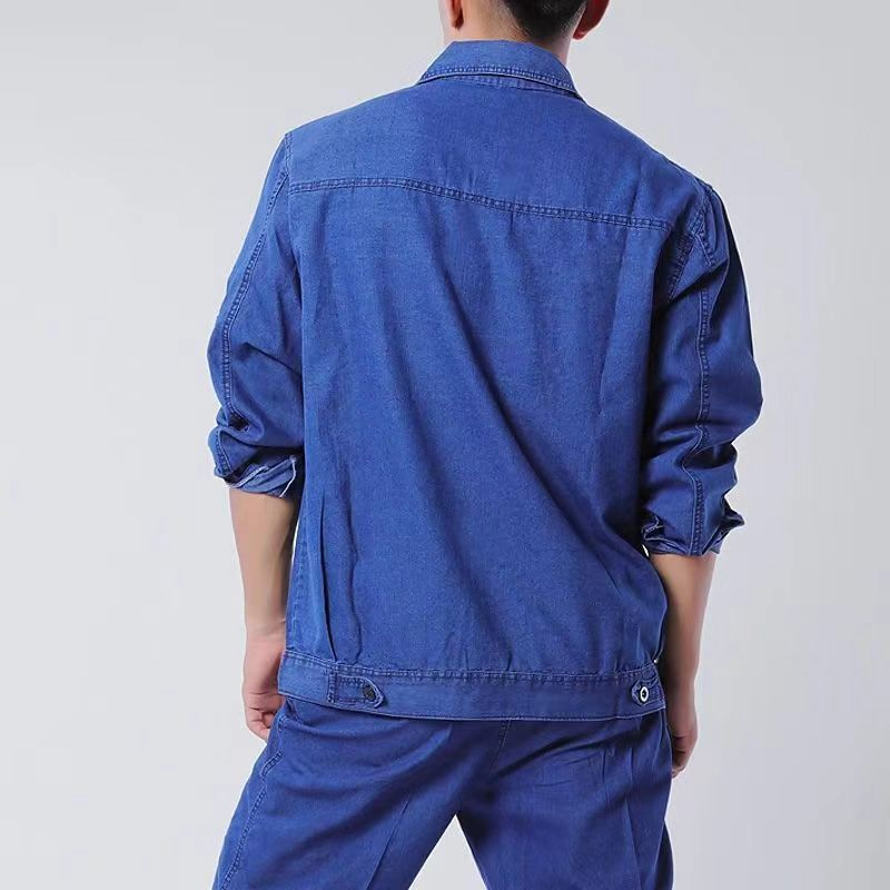 Custom Apparel Men's Long-Sleeved Wear-Resistant Breathable Denim Work Unifrom
