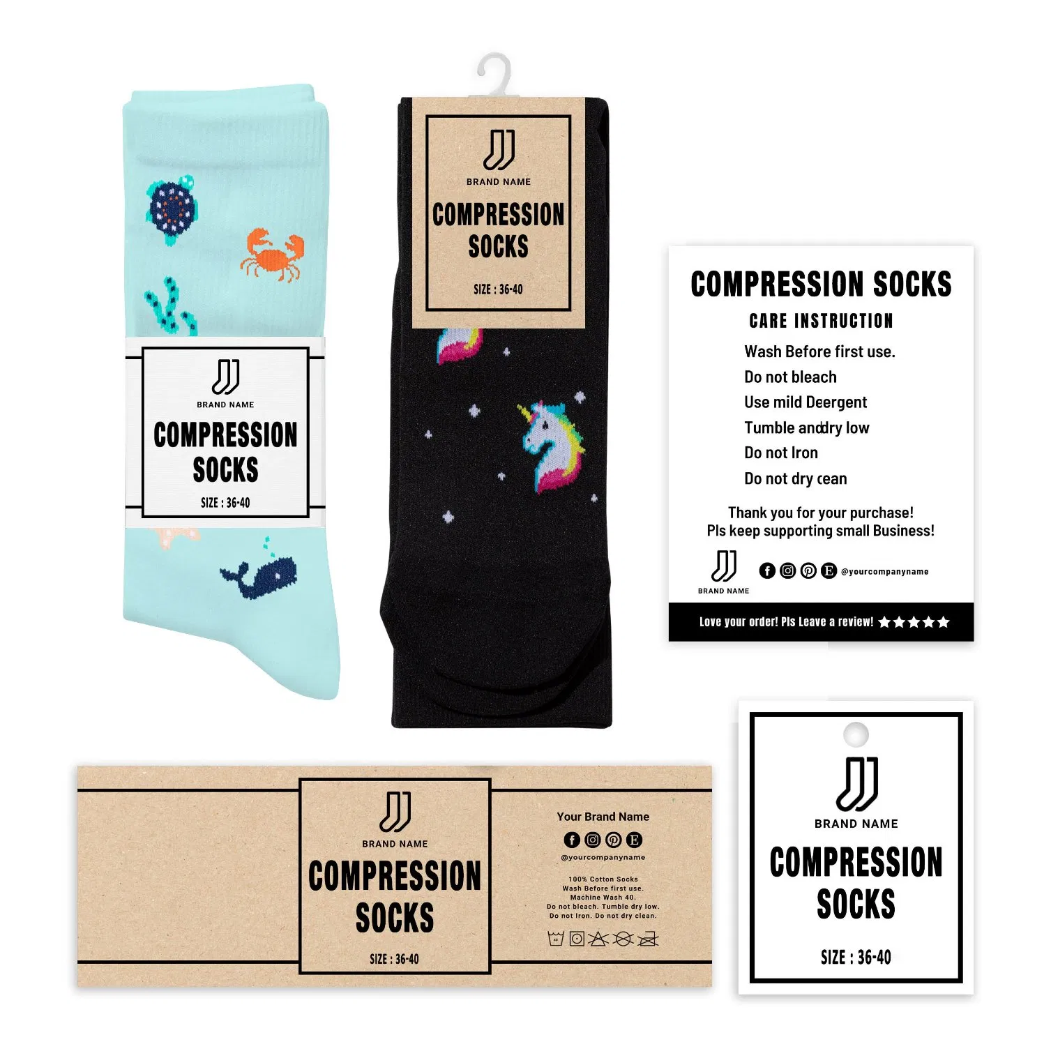 High Quality Custom Compression Socks Unisex Plus Size Women Knee High Socks Nurse Medical Compression Socks