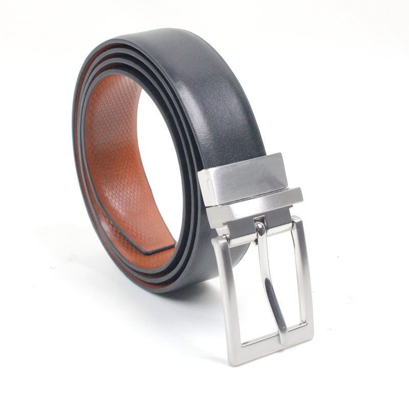 Men Luxury Brand Leather Waist Belt High Quality Two Side Wear Reversible Genuine Leather Belt