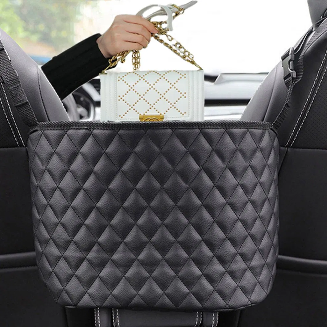 Stylish OEM Leather Car Handbag Holder for Snacks and Accessories