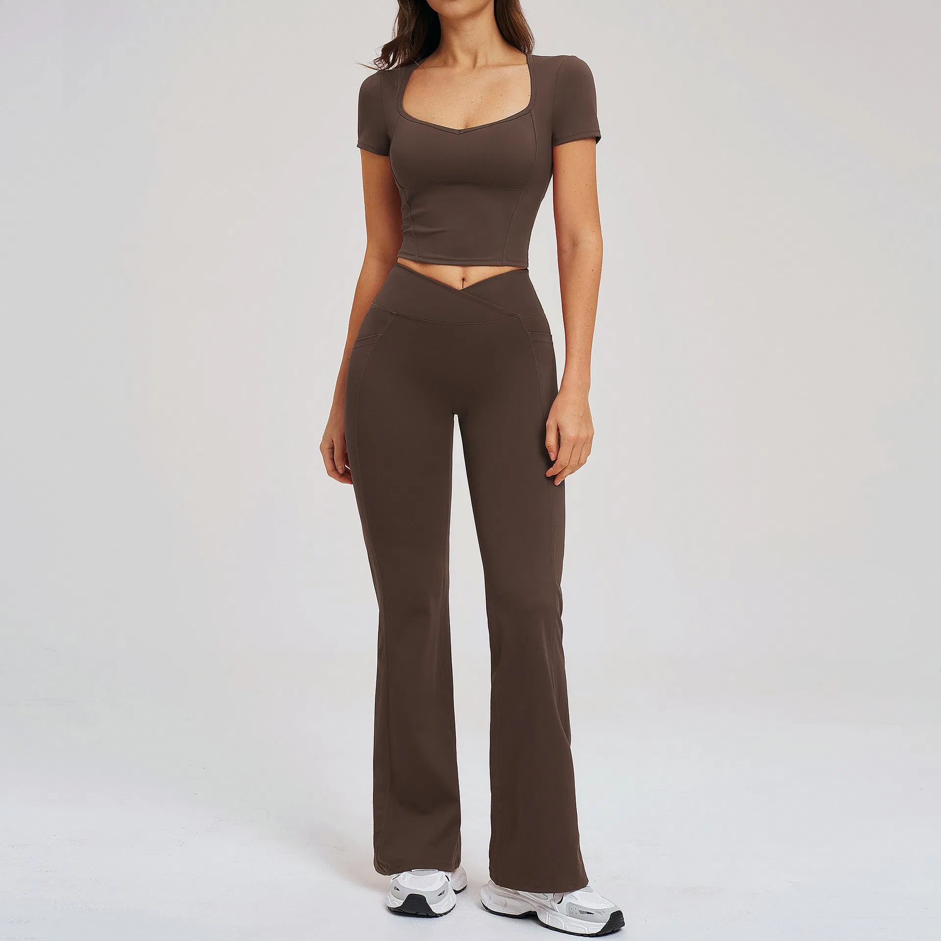 Naked Tight Fitting Fashionable Casual Suit Sports Wear Halter Yoga Crop