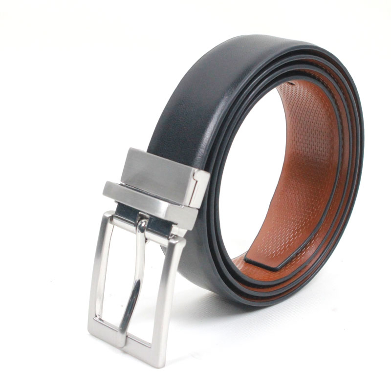 Men Luxury Brand Leather Waist Belt High Quality Two Side Wear Reversible Genuine Leather Belt