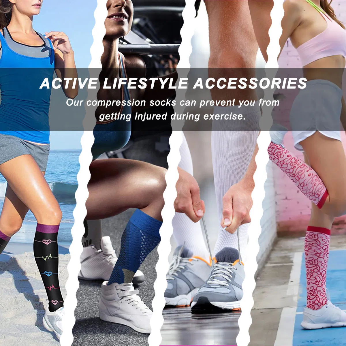 High Quality Custom Compression Socks Unisex Plus Size Women Knee High Socks Nurse Medical Compression Socks