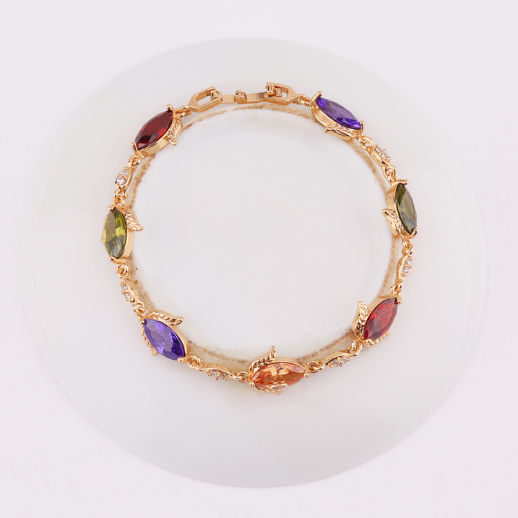 Costume Fashion 18K Gold Plated Imitation Charm Silver Stainless Steel Bangle Bracelet Jewelry for Women