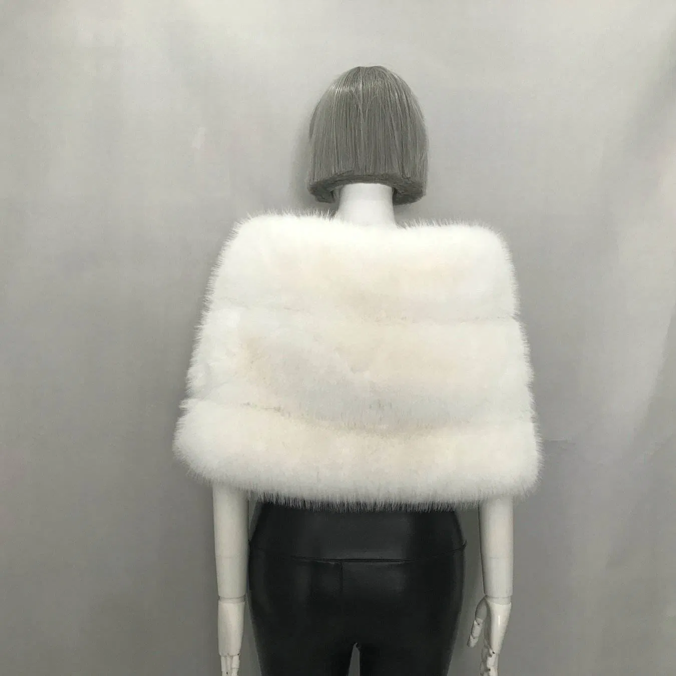 Custom Winter Fox Faux Fur Cloak for Women Luxury Wedding Bridal Shawls and Scarves