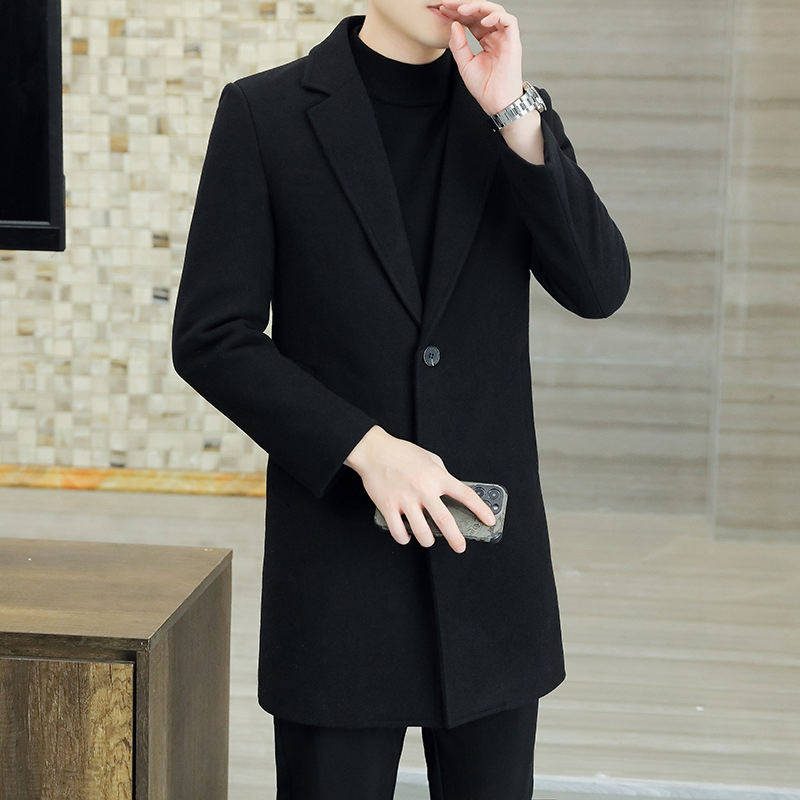 Men's Korean Fashion Denim Blazer Jacket with Contrast Stitching Casual Suit Style Men's Korean Version of Denim Outer Wear