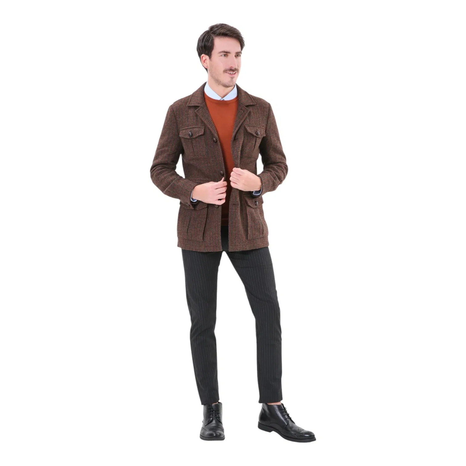 Tailored Waist Adjustable Belt Custom Fit for Outdoor and Relaxed Business Wear Mtm Safari Jacket