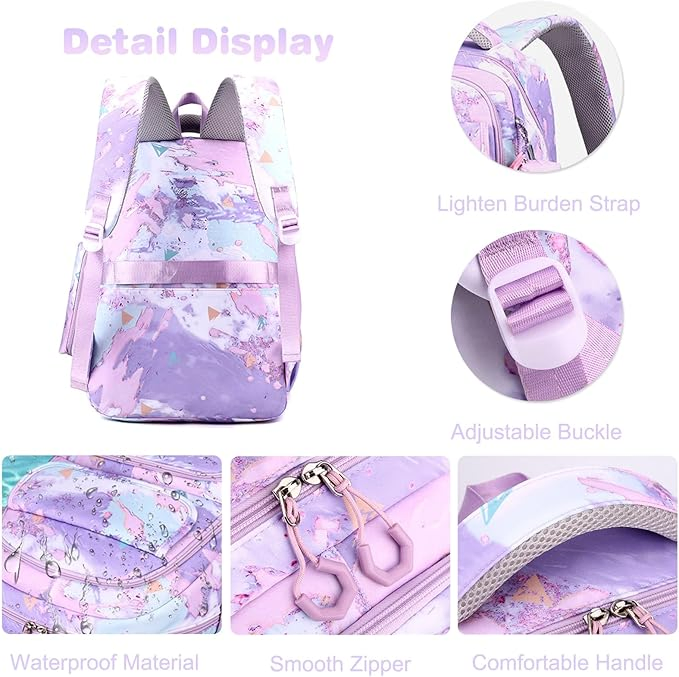 Wholesale Fashion Girls School Backpack 3PCS Set with Lunch Bag Pencil Case Children Backpack for Kids Student Beautiful Bookbags