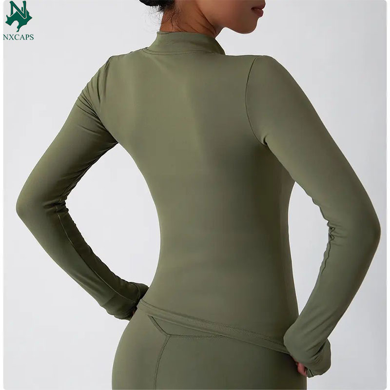 Fashion Women Fitness Clothing Custom Logo Women Long Sleeve Sports T-Shirt Fitness Active Wear Zipper Jacket Yoga Workout Tops Ropa