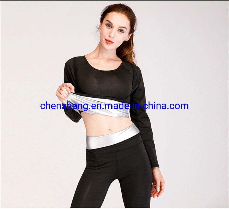 Nanosilver Hot Body Shaper Sausa Suit Sweat Shirt Hoodies Pants Waist Belt for Men Women Running Yoga Gym Fitness Wear