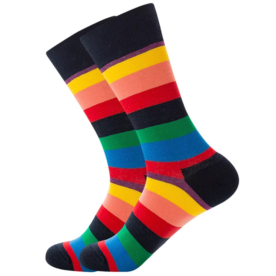 Classic Men Dress Socks OEM Men's Casual Premium Cotton Socks Custom Logo Fashion Trendy Socks