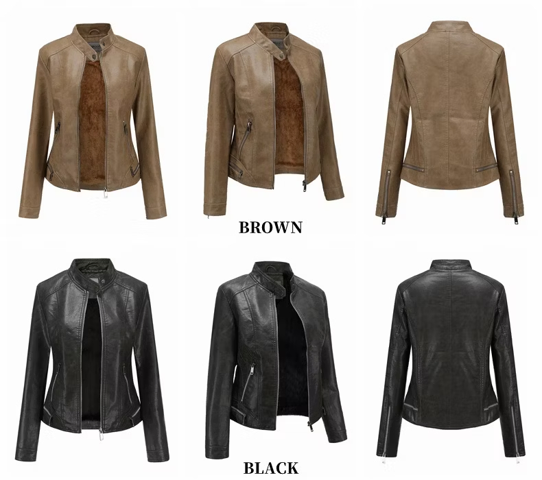 Wholesale Fur Coat Fashion Down Puffer Jackets Waterproof Women Faux PU Lather Jackets for Winter Outerwear Coats Ladies Coat - Faux Leather Jacket and Winter