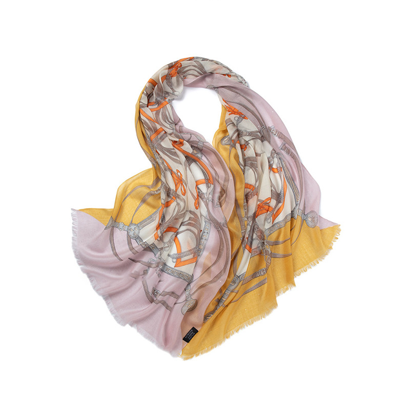 Lightweight Cashmere Fashion Floral Shawl Scarf Breathable Delicate Four Seasons