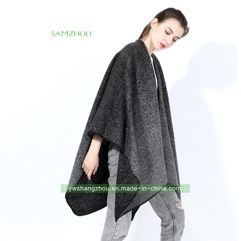 Western Gradient Cape Fashion Jacquard Scarf Lady Cashmere Shawl Winter