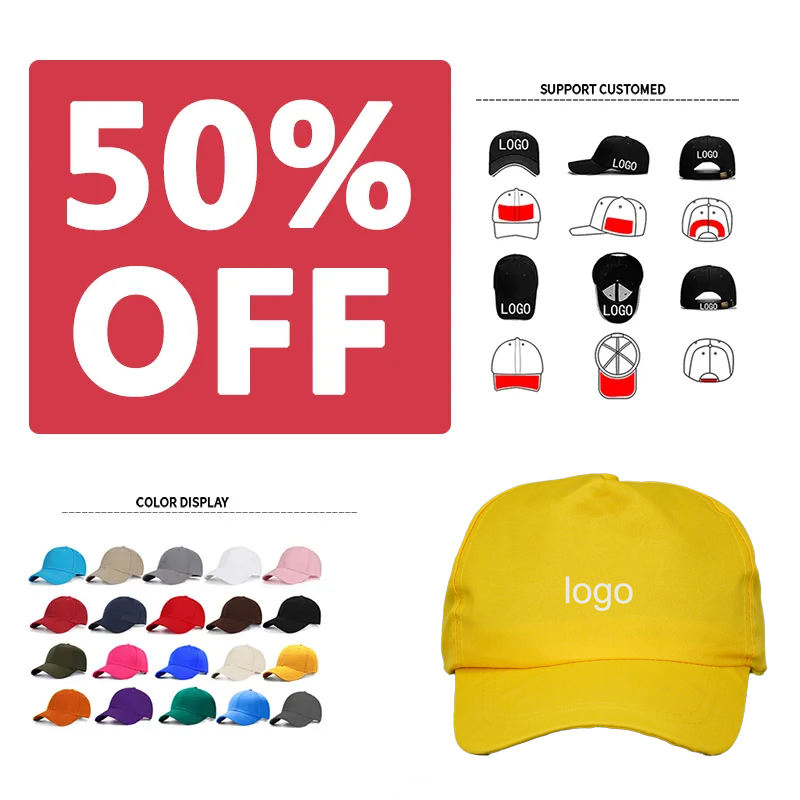 Factory Wholesale 100% Polyester Hard Top Structured Plain 6-Panel Sports Baseball Cap Custom Logo Blank Trucker Cap Hat