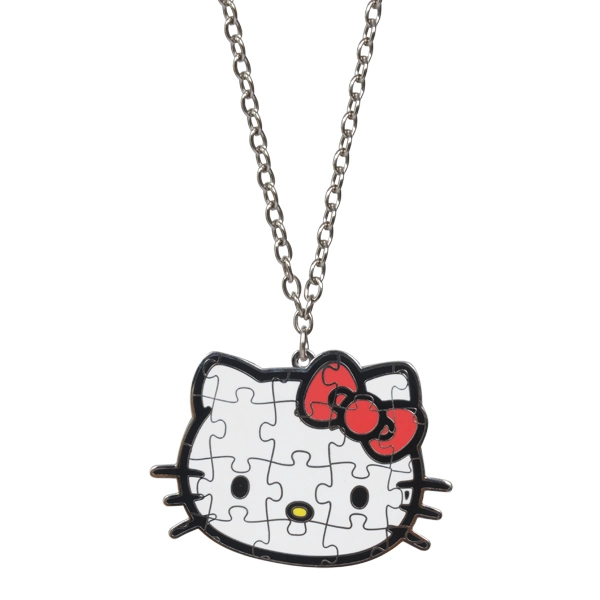 Factory Custom Made Silver Nickel Plated Fashion Enamel Metal Alloy Children Accessory Wholesale Customized Kids Ornament Hello Kitty Colorful Rainbow Necklace