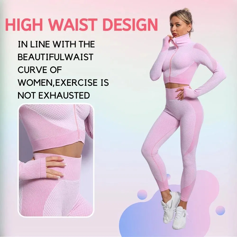 Wholesale 3 PCS Yoga Suit Set Women Training Activewear Sports Wear Gym Workout Wear Leggings Bra Sportswear Set Clothing