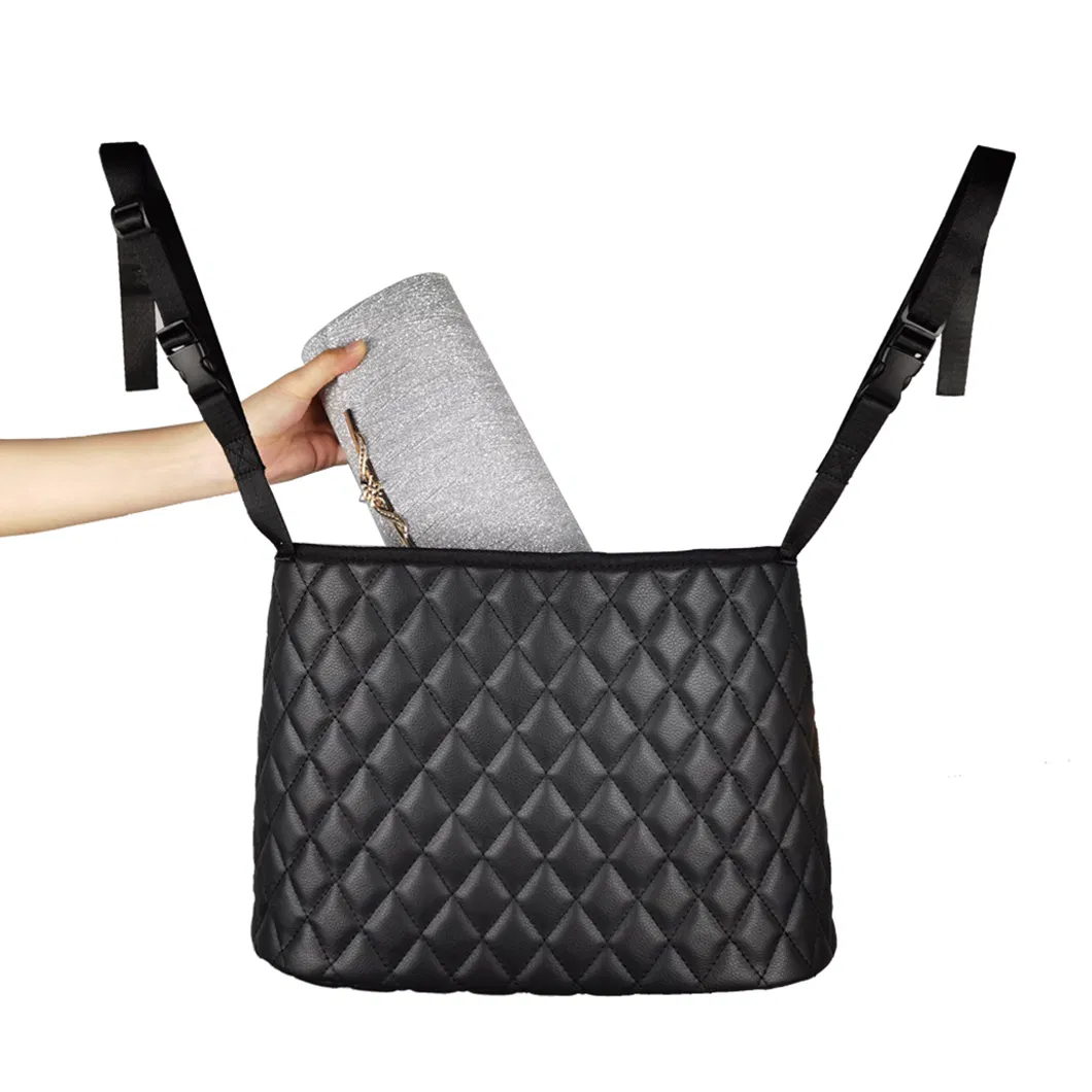 Stylish OEM Leather Car Handbag Holder for Snacks and Accessories