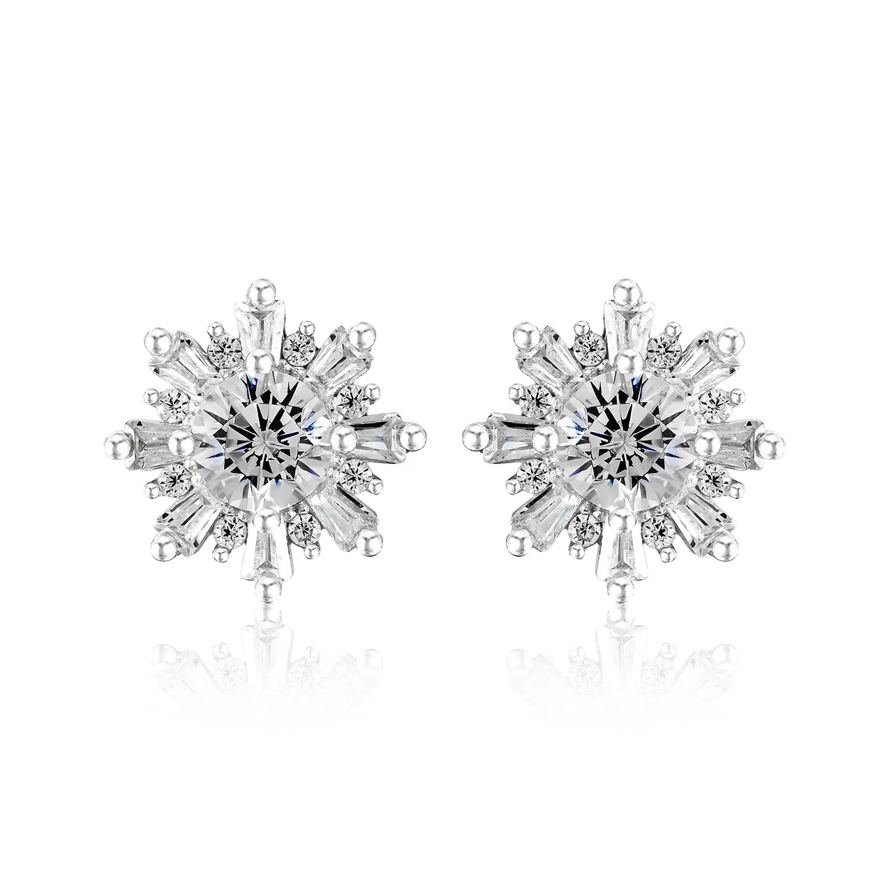 925 Silver and Brass Fashion Jewelry High Quality Jewelry Vintage Flower Stud Earrings for Women