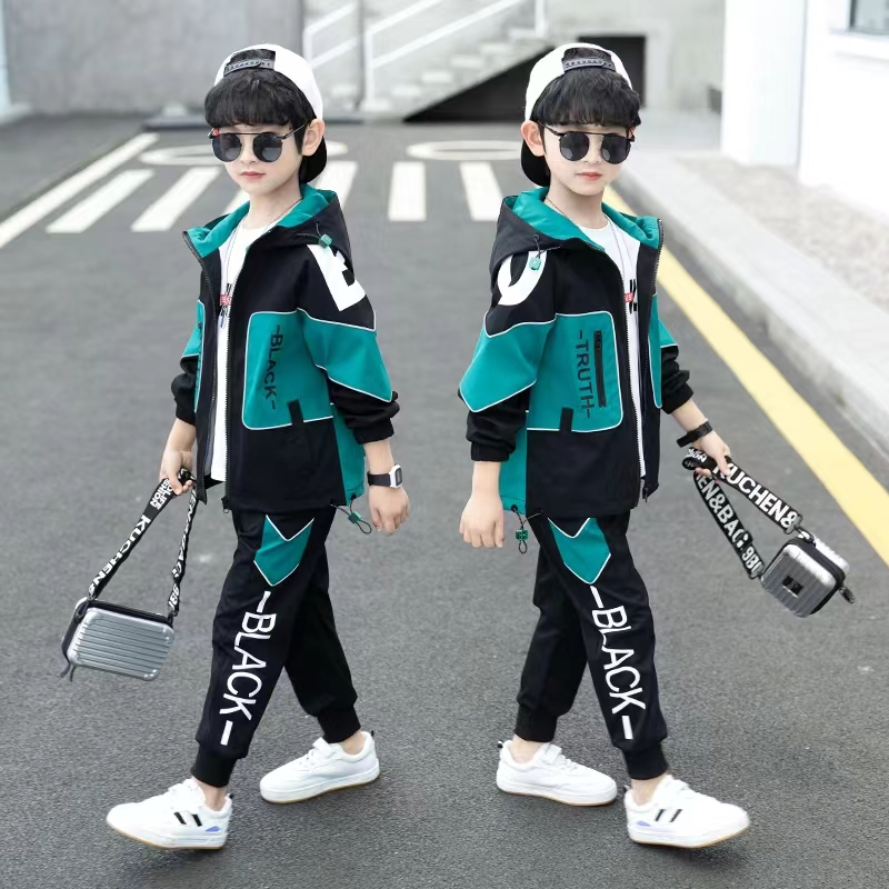 Wholesale Graphic Fashion 1688 Guangzhou Factory Kids Apparel Boy Clothes Printing Comfortable Boy Hoodies Sets