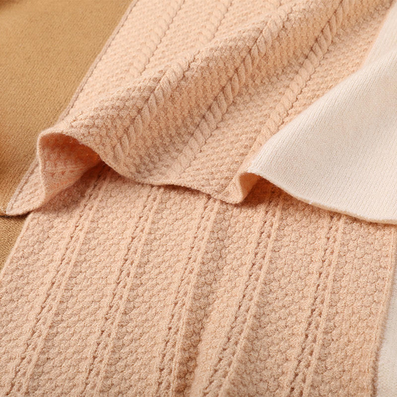 Personalized Warm Color Winter Unisex Scarf Knitted Scarves Warm Wool Poncho for Women Wrap Classical Style Shawl