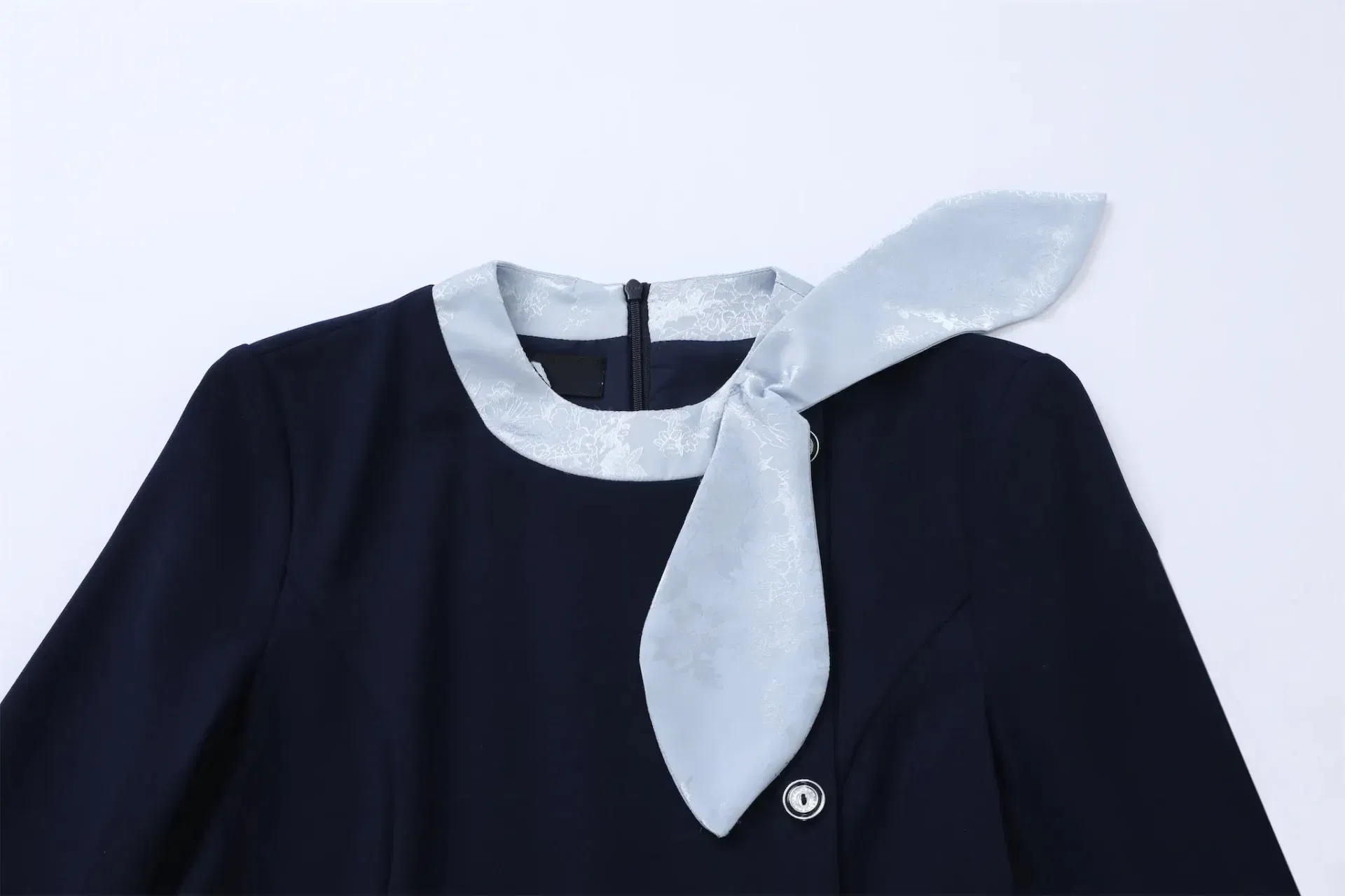 Suit Collar Belted Dress Detail 2