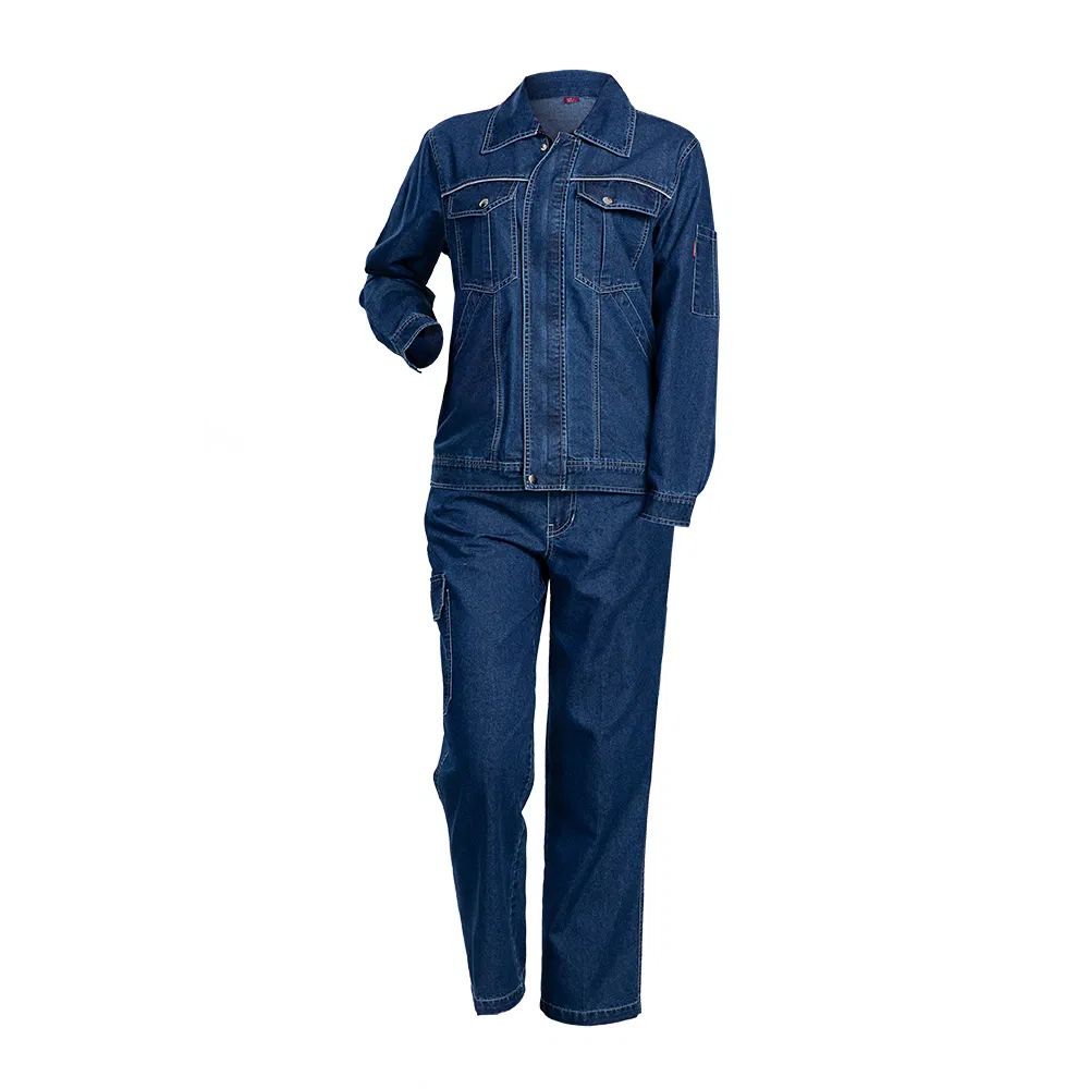 Summer Long Sleeve Soft Denim Work Uniforms Durable Workwear Jeans Custom Size Logo Work Clothes for Men