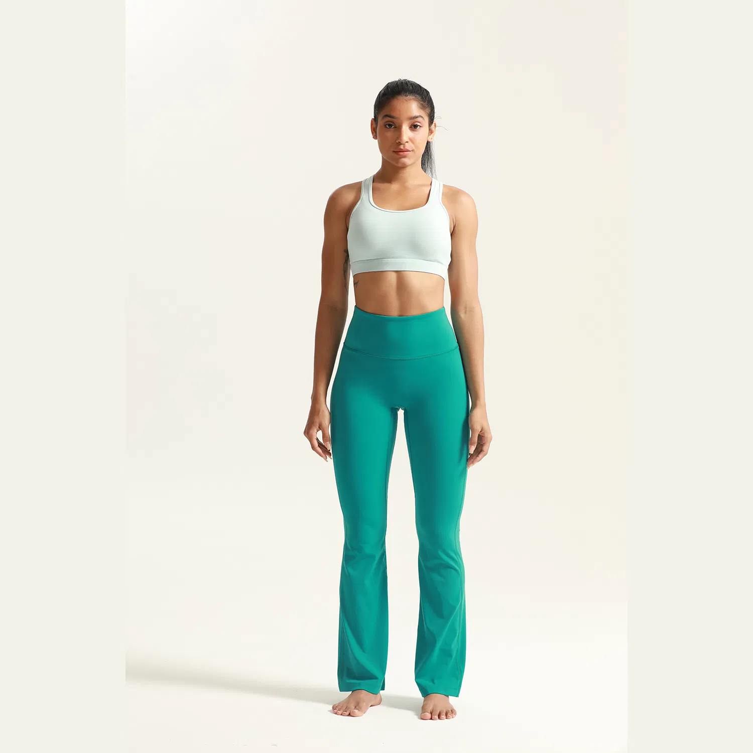 Custom Services Women Activewear Cross Back Thick Strap Sport Bras High Waist Yoga Flare Leggings Workout Sets