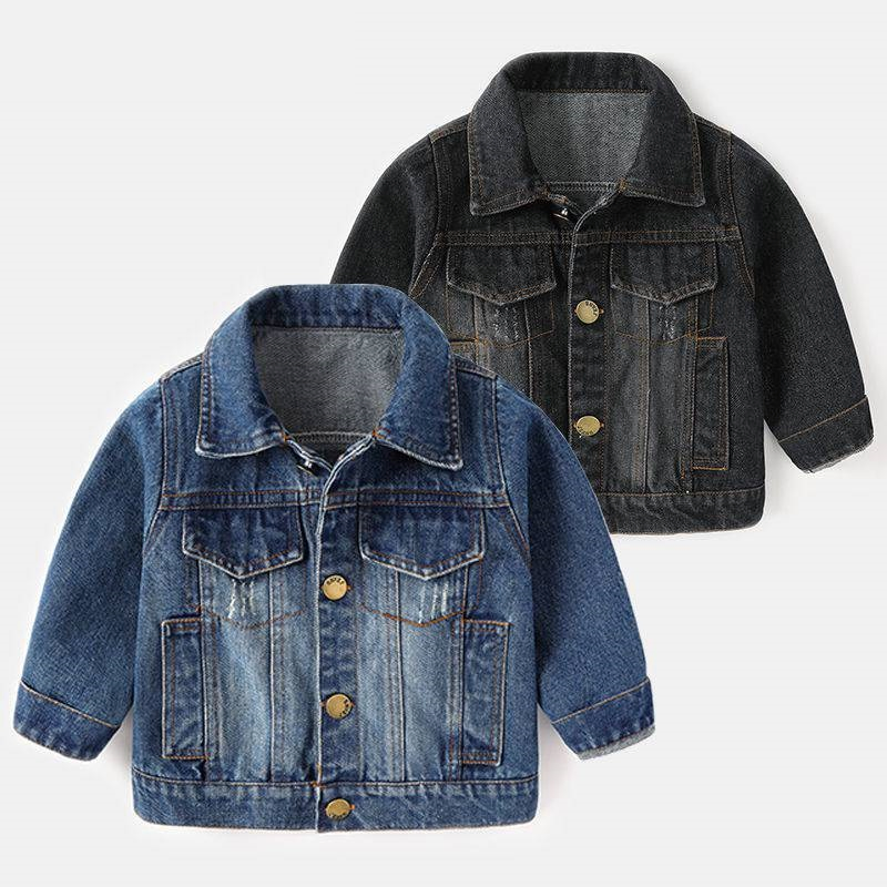 Baby 100% Organic Cotton Icon Denim Jacket Unisex Jacket Black Jeans Fashion Baby Wear