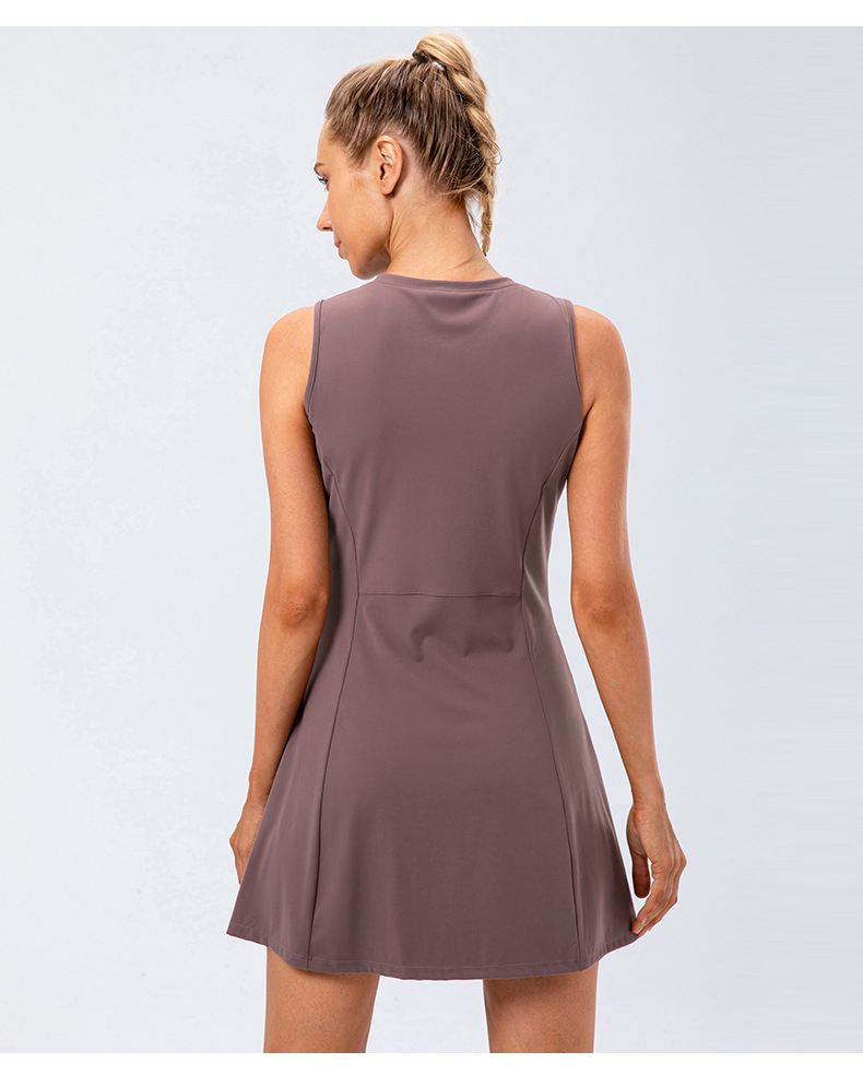 Casual Bodycon Dress Side Pocket Design 2 in 1 Shorts Women Tennis Skirt Yoga Wear