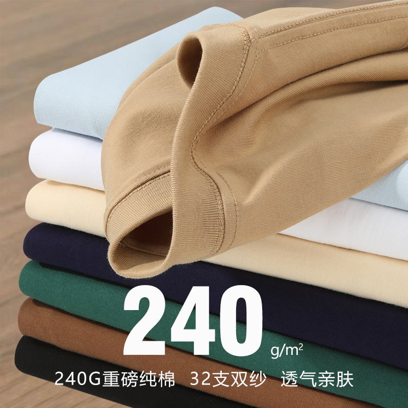 1688 China Summer 100% Cotton 240GSM Blank Plain Oversized Basic T Shirt Customized Embroidery Printing Graphic Logo Boxy Fit T-Shirt