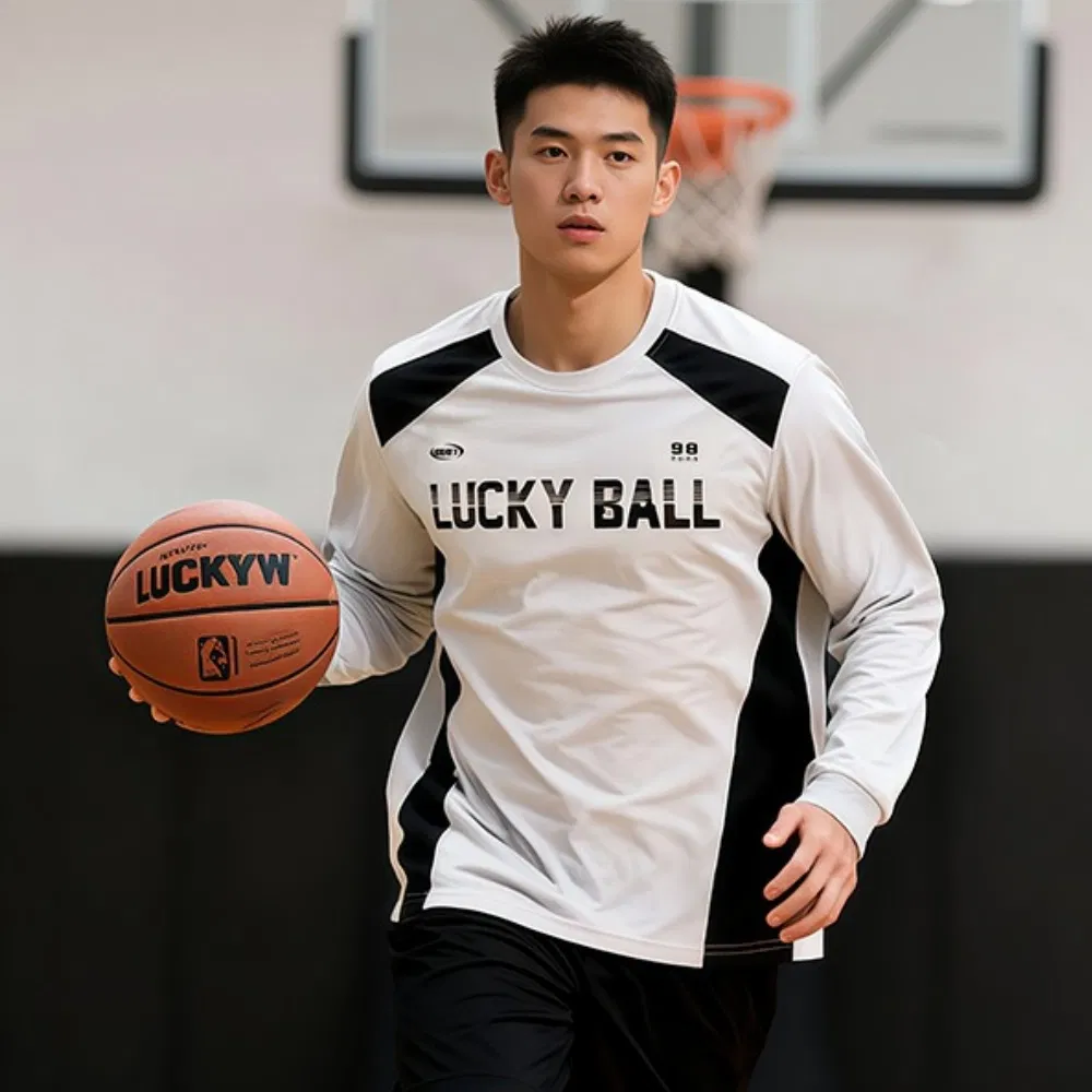 Long-Sleeve Basketball Jerseys Fall Winter Basketball Training Wear Custom Printed Quick-Dry Athletic Wear