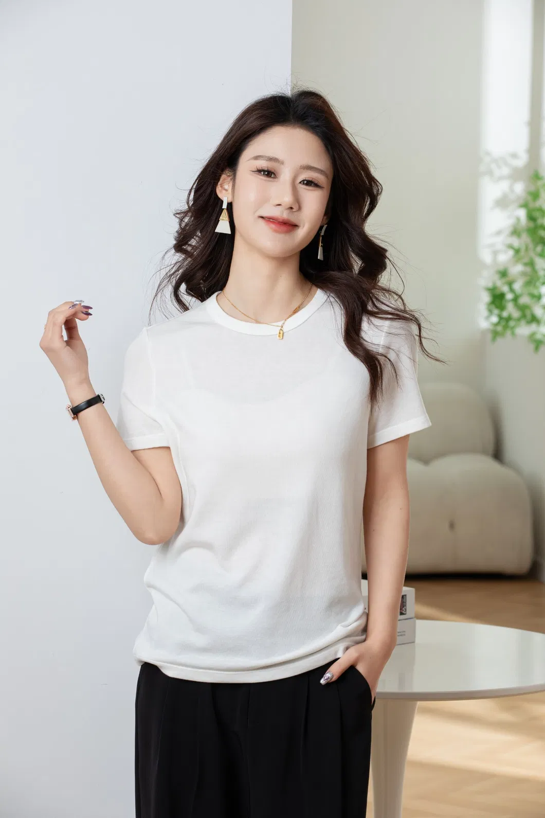 Short Sleeve Plain Tee Shirt 5