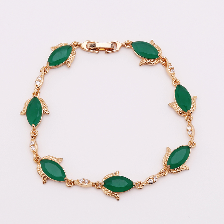 Costume Fashion 18K Gold Plated Imitation Charm Silver Stainless Steel Bangle Bracelet Jewelry for Women