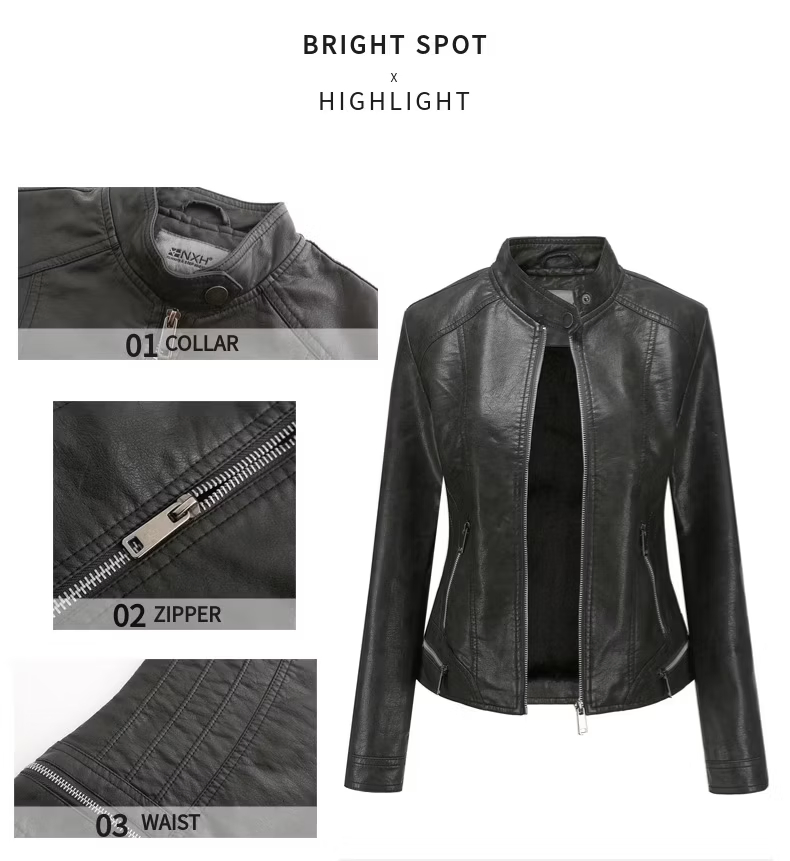 Wholesale Fur Coat Fashion Down Puffer Jackets Waterproof Women Faux PU Lather Jackets for Winter Outerwear Coats Ladies Coat - Faux Leather Jacket and Winter