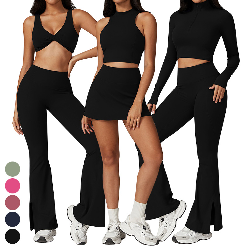 Quick Dry Super Soft Activewear Casual Running Sports Bra Skirt Leggings Suit Custom Logo Yoga Workout Wear for Women Gym Fitness Sets