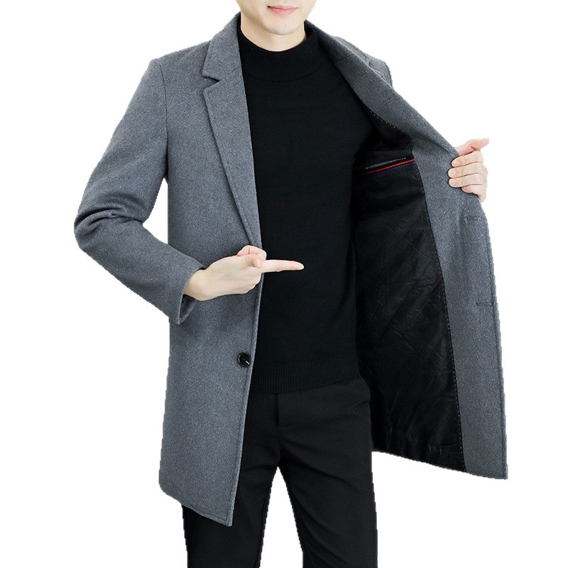 Men's Korean Fashion Denim Blazer Jacket with Contrast Stitching Casual Suit Style Men's Korean Version of Denim Outer Wear