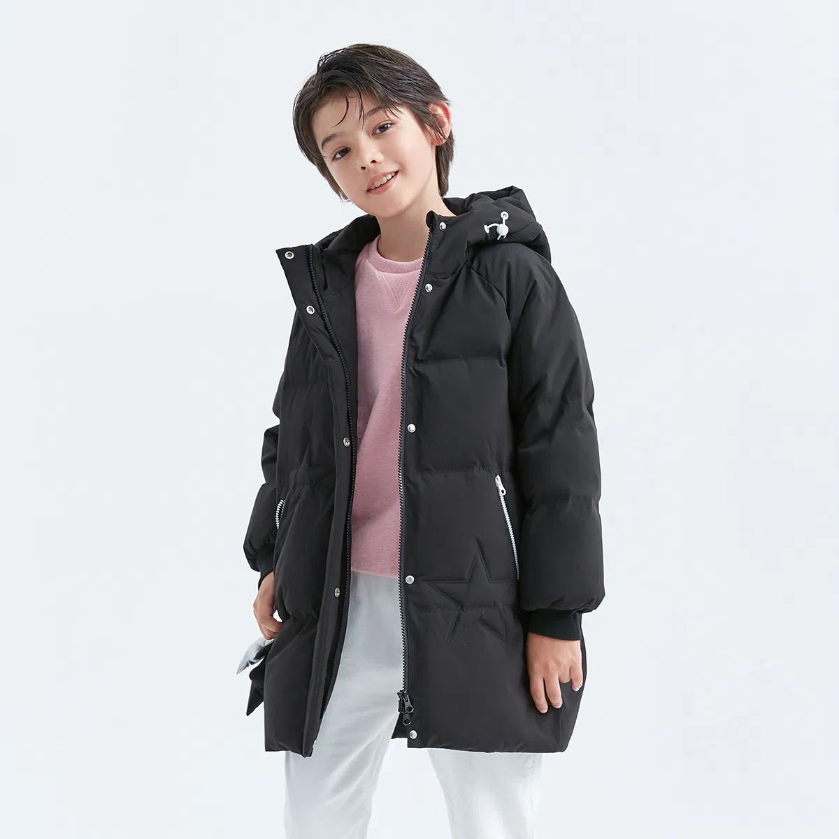 Boys′ Hooded Down Jacket Autumn/Winter New Children′ S Edition Zipper Thick Kids Winter Jacket Outerwear