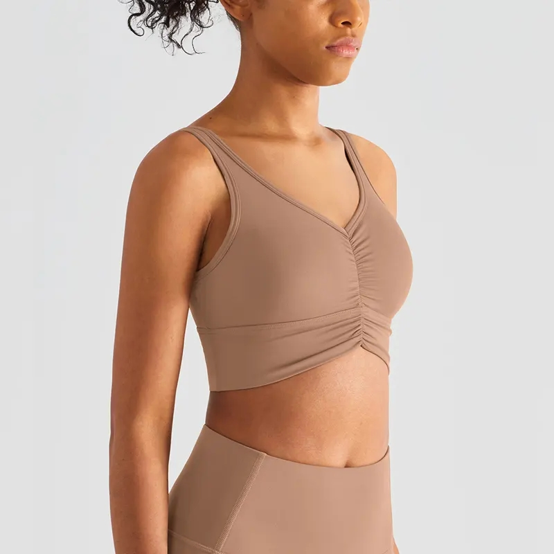 Wholesale Clothing Sports Wear Athletic Activewear Push up Ruched Scrunch Front Sports Bra High Waisted Power Pockets Leggings Gym Women Yoga Set