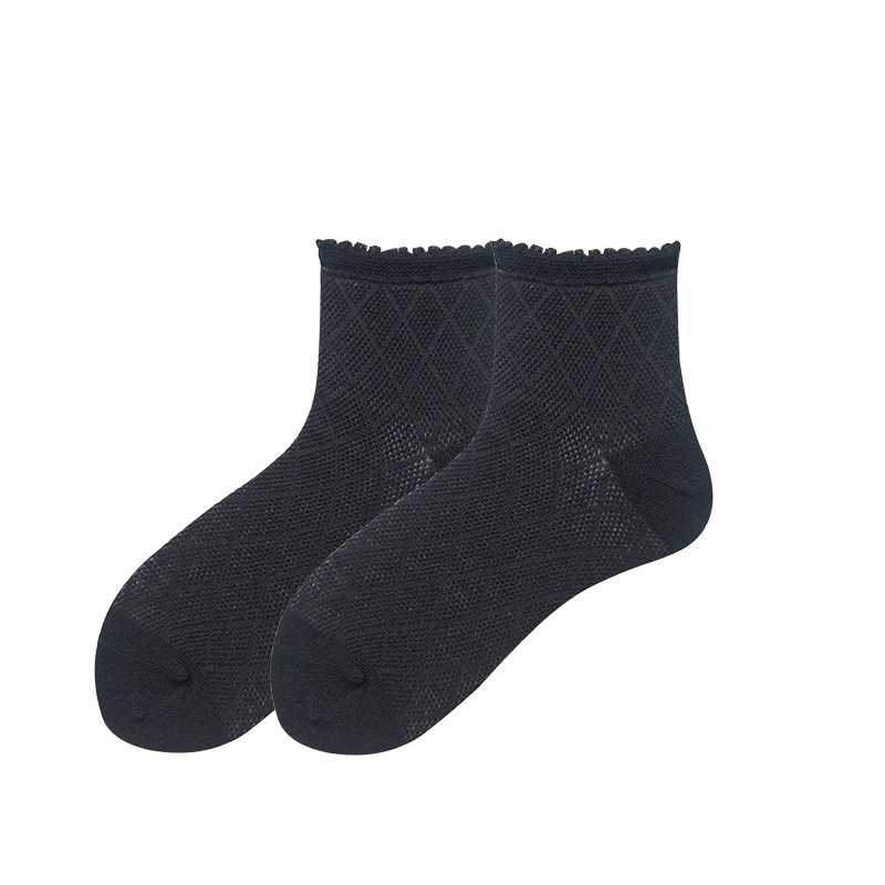 Black Youth Hosiery for Comfortable Foot Wear Breathable Youth Socks Soft and Stretchy Cotton Socks
