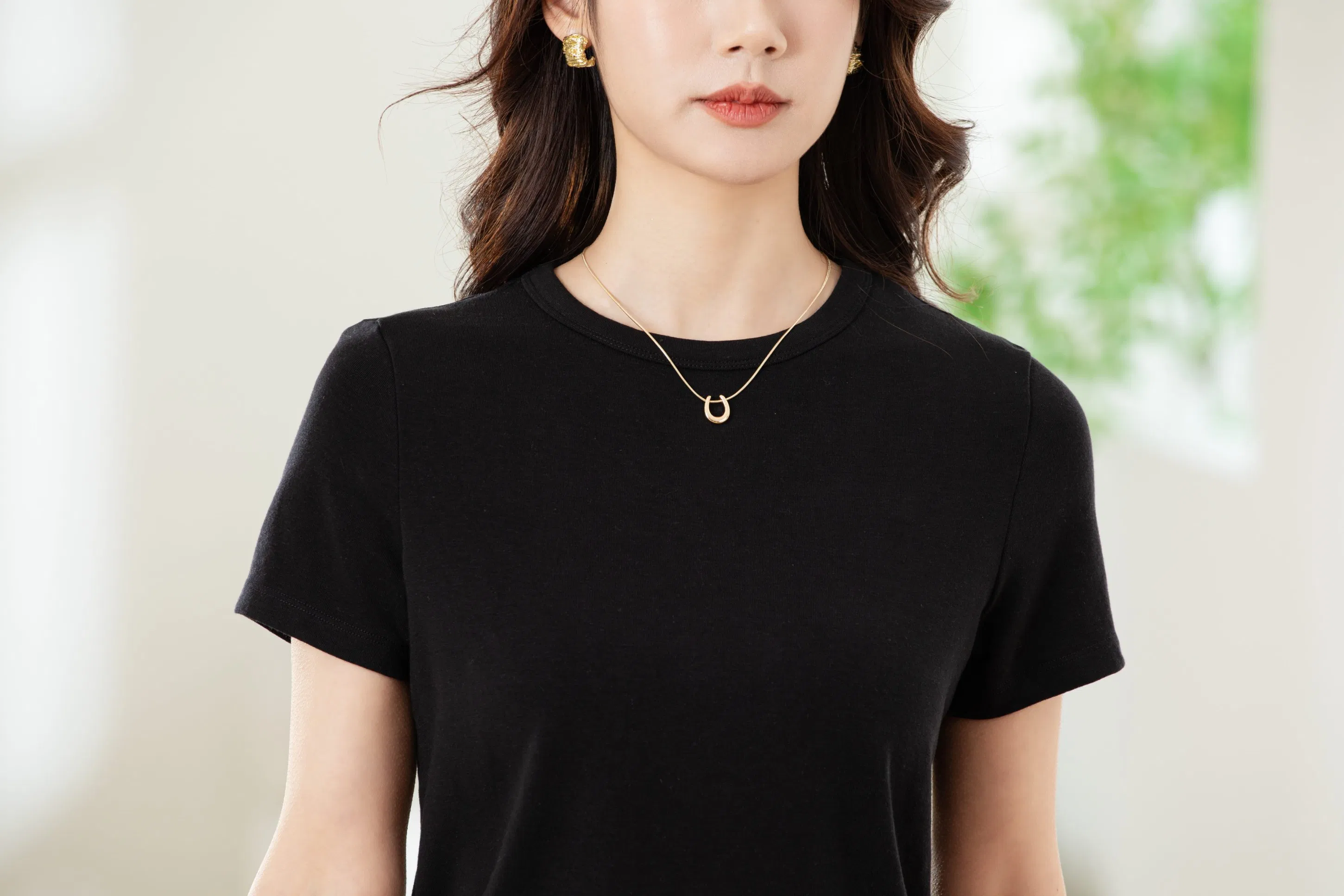 Three Colors Women Basic Short Sleeve Plain Tee Shirt Sport Apparel