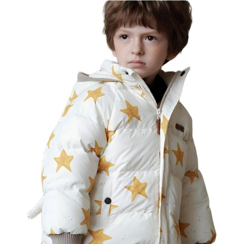 Kids' White Duck Down Jacket - Windproof &amp; Warm Outerwear