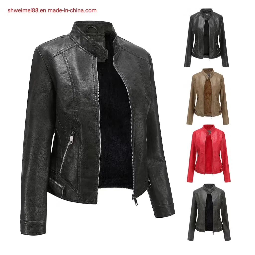 Wholesale Fur Coat Fashion Down Puffer Jackets Waterproof Women Faux PU Lather Jackets for Winter Outerwear Coats Ladies Coat - Faux Leather Jacket and Winter