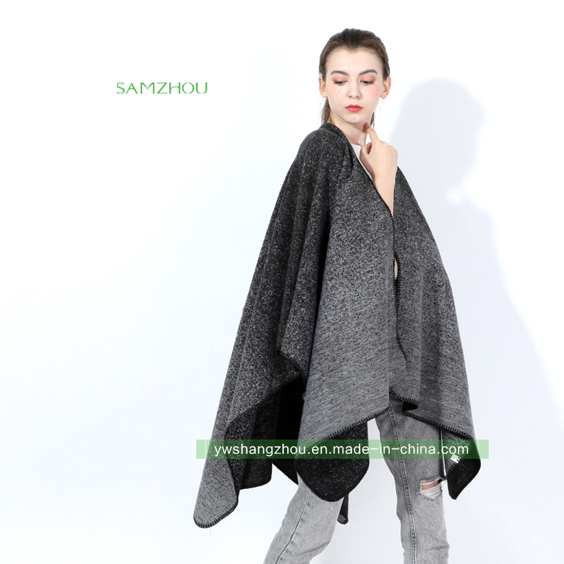 Western Gradient Cape Fashion Jacquard Scarf Lady Cashmere Shawl Winter